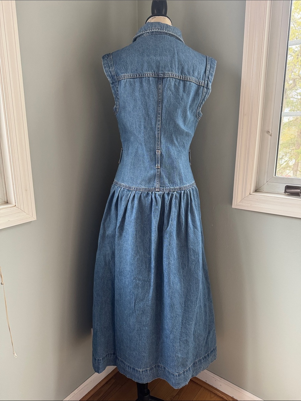 Universal thread denim western sleeveless corset full skirt midi dress Medium - Picture 6 of 10